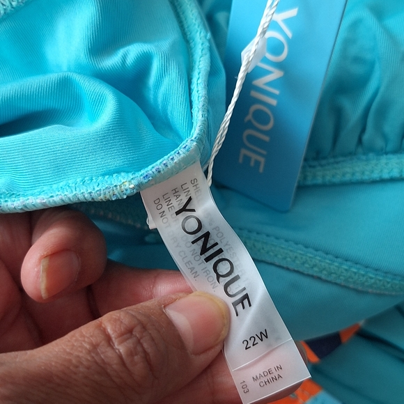 Yonique NWT One Piece Plus Size Swimsuits Tummy Control Ruched Floral Sz 22W - Picture 10 of 10